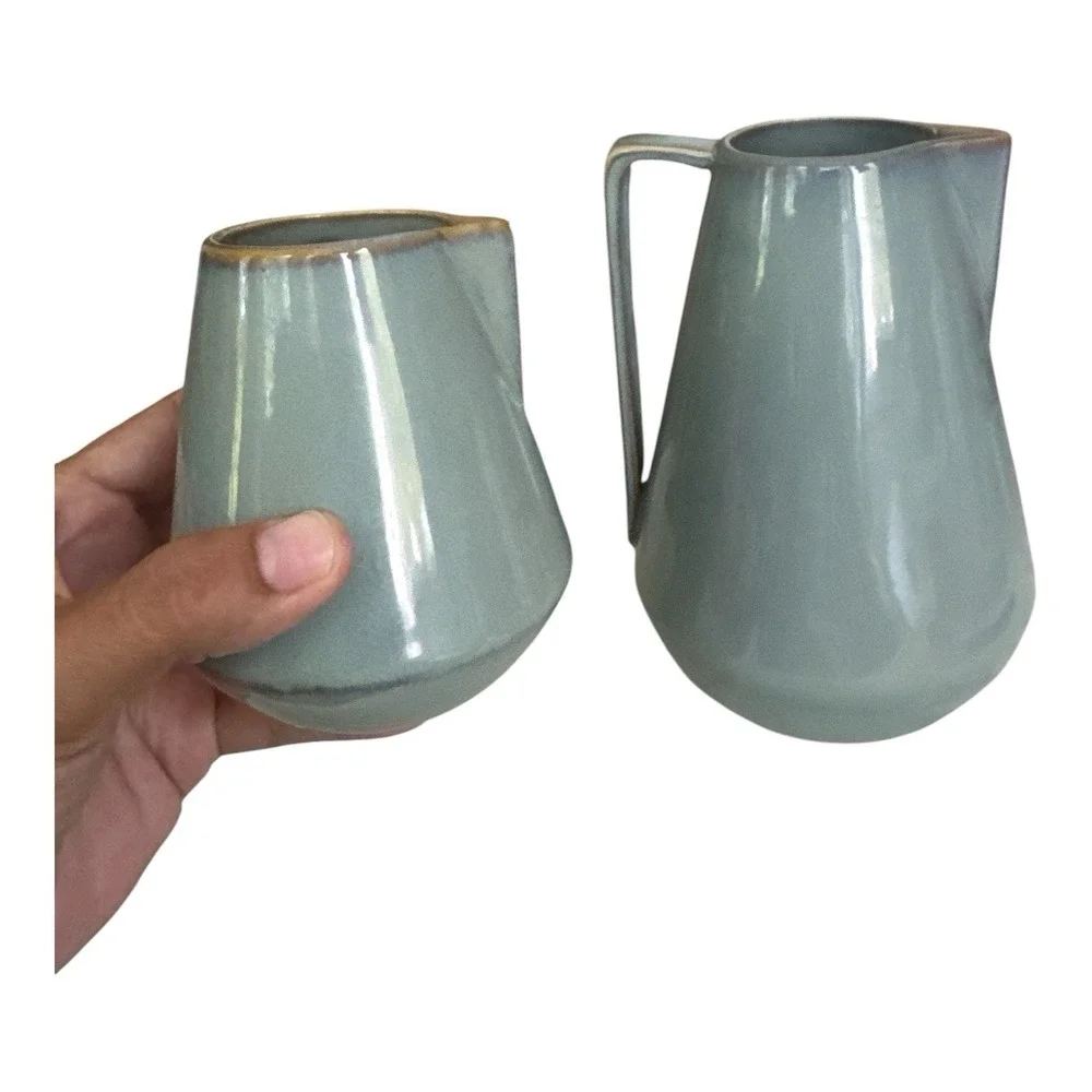 Ferm Living Neu Ceramic Pitcher & Creamer Jug Grey Modern Scandinavian Mint Cond